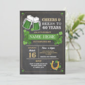 聖パトリックの日のパーティー お誕生日会 チョークボードデザイン 招待状 (スタンド正面)