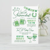 聖パトリックの日のパーティー Let's Get Shamrocked 招待状 (スタンド正面)