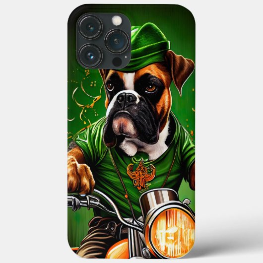 聖パトリックの日のボクサー犬の自転車 Case-Mate iPhoneケース (裏面)