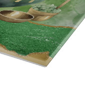 聖パトリックの日のポットの金ゴールドアイリッシュクローバー カッティングボード (角)