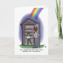 聖パトリックの日のユーモアのある漫画が描かれた折り紙のグリーティングカード カード