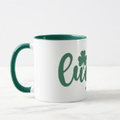 聖パトリックの日のラッキーな雰囲気と緑のクローバー マグカップ (左)