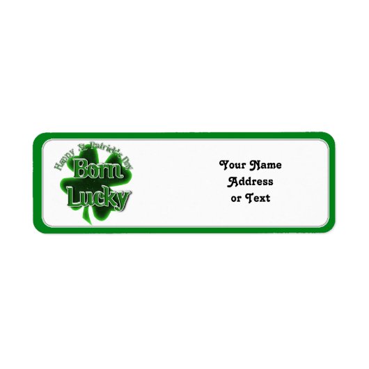 聖パトリックの日のラッキー生まれな ラベル (正面)