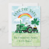 聖パトリックの日のヴィンテージトラクター日付を保存 セーブザデート (正面)
