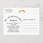 聖パトリックの日のヴィンテージトラクター日付を保存 案内ポストカード (裏面)