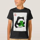 聖パトリックの日の不機嫌なカエル シャムロック 日本 Tシャツ (正面)