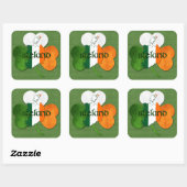 聖パトリックの日の地図アイルランド/クローバー スクエアシール (シート)