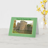 聖パトリックの日の城とシーグルス付き堀 カード (黄色い花)