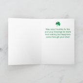 聖パトリックの日の小緑の妖精 カード (内部)