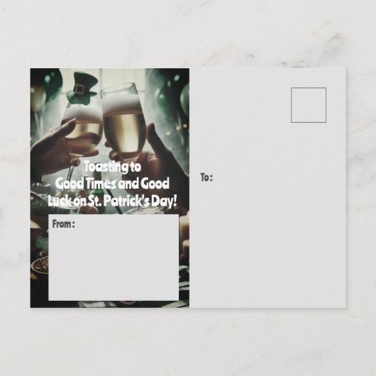 聖パトリックの日の幸運と楽しみ ポストカード (裏面)