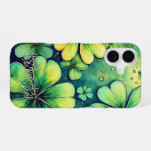 聖パトリックの日の幸運 - 水彩のシャムロック 🍀✨ iPhone 16ケース (裏面横)