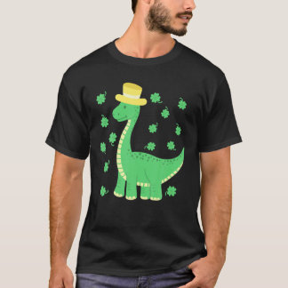 聖パトリックの日の恐竜クローバーリーフアイリッシュ Tシャツ