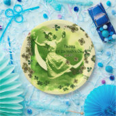 聖パトリックの日の月の女性,アイリッシュビール,シャムロック ペーパープレート (パーティー)