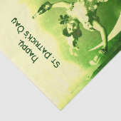 聖パトリックの日の月の女性，アイリッシュビール，シャムロック 薄葉紙 (詳細)