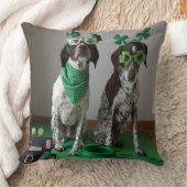 聖パトリックの日の犬の準備パーティー20x20枕 クッション (ブランケット)