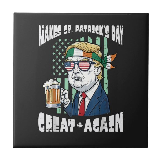聖パトリックの日の素晴らしさを再び Saint Paddys タイル (正面)