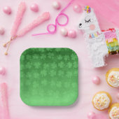 聖パトリックの日の緑のシャムロックのパタグラデーションーン ペーパープレート (パーティー)