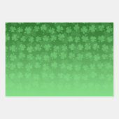 聖パトリックの日の緑のシャムロックのパタグラデーションーン ラッピングペーパーシート (正面3)