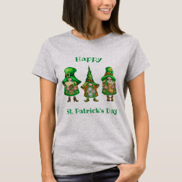 聖パトリックの日の緑の女の子グノーム Tシャツ