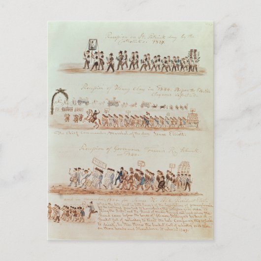 聖パトリックの日の行列 ポストカード (正面)