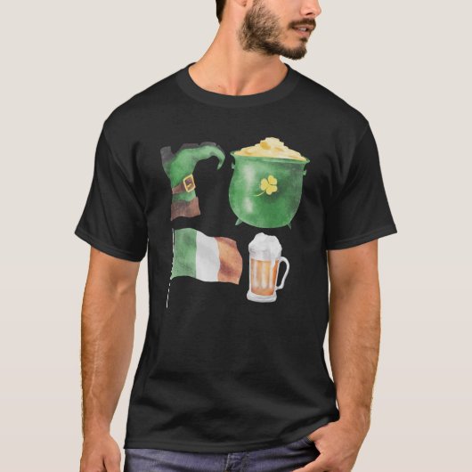 聖パトリックの日の記号おもしろい図 Tシャツ (正面)