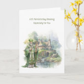 聖パトリックの日の賛美バラケルト十字架 カード (黄色い花)