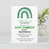 聖パトリックの日の赤ちゃんシャワー小さなラッキーシャムロック 案内状 (スタンド正面)