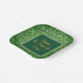 聖パトリックの日の輝くグリッターの緑のパターン ペーパープレート (傾斜あり)