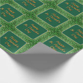 聖パトリックの日の輝くグリッターの緑のパターン ラッピングペーパー (角)