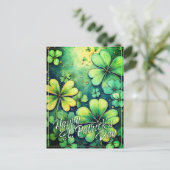 聖パトリックの日の運 – 水色シャームロック🍀✨ シーズンポストカード (スタンド正面)