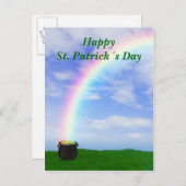 聖パトリックの日の金ゴールドポットとレインボー – はがき (正面/裏面)