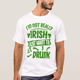 聖パトリックの日の面白い飲酒名言 Tシャツ