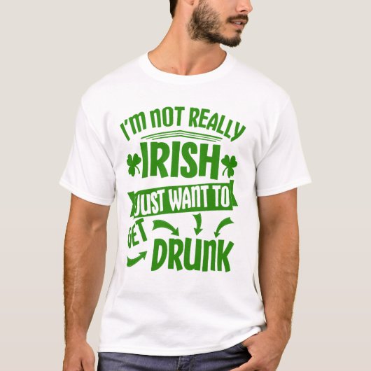 聖パトリックの日の面白い飲酒名言 Tシャツ (正面)