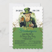 聖パトリックの日の騒ぎのためここにいます ヴィンテージ アイリッシュマン ビール 招待状 (正面)