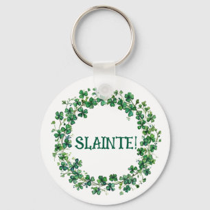 聖パトリックの日の"Slainte!" シャムロック キーチェーン