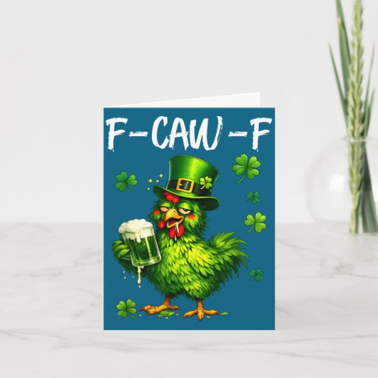聖パトリックの日のFカワ、Fカワのラッキーな鶏 カード (正面)