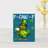 聖パトリックの日のFカワ、Fカワのラッキーな鶏 カード (黄色い花)