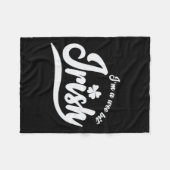 聖パトリックの日わたしは少しアイルランド語だ フリースブランケット (正面(横))