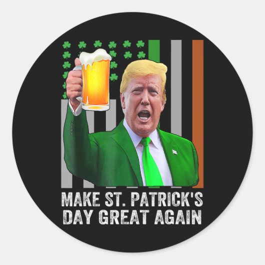 聖パトリックの日を再素晴らしび国旗におもしろいする ラウンドシール (正面)