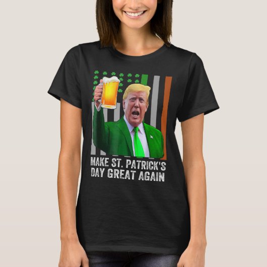 聖パトリックの日を再素晴らしび国旗におもしろいする Tシャツ (正面)