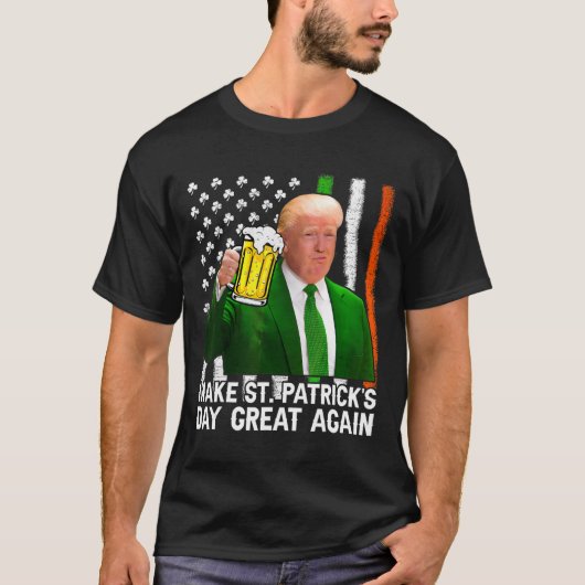 聖パトリックの日を再素晴らしび国旗におもしろいする Tシャツ (正面)