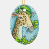 聖パトリックの日アイリッシュキリンのクリスマスオーナメント セラミックオーナメント (裏面)