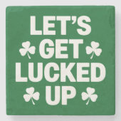 聖パトリックの日アイリッシュクローバーを明るくしよう ストーンコースター (正面)