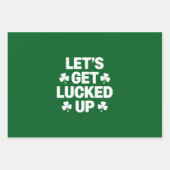 聖パトリックの日アイリッシュクローバーを明るくしよう ラッピングペーパーシート (正面)