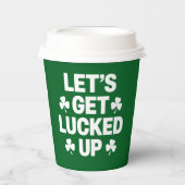 聖パトリックの日アイリッシュクローバーを明るくしよう 紙コップ (正面)