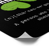 聖パトリックの日アイリッシュシェナニゲーターラッキーおもしろいクロー ポスター (角)