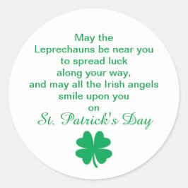聖パトリックの日アイリッシュ賛美は幸運を祈る ラウンドシール