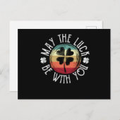 聖パトリックの日アイルランドのシャムロックが幸せになること ポストカード (正面/裏面)