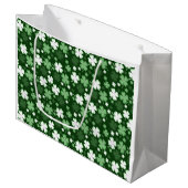 聖パトリックの日グリーンシャムロック ラージペーパーバッグ (正面アングル)