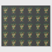 聖パトリックの日グリーンフクロウパーソナライズされた ラッピングペーパー (フラット)